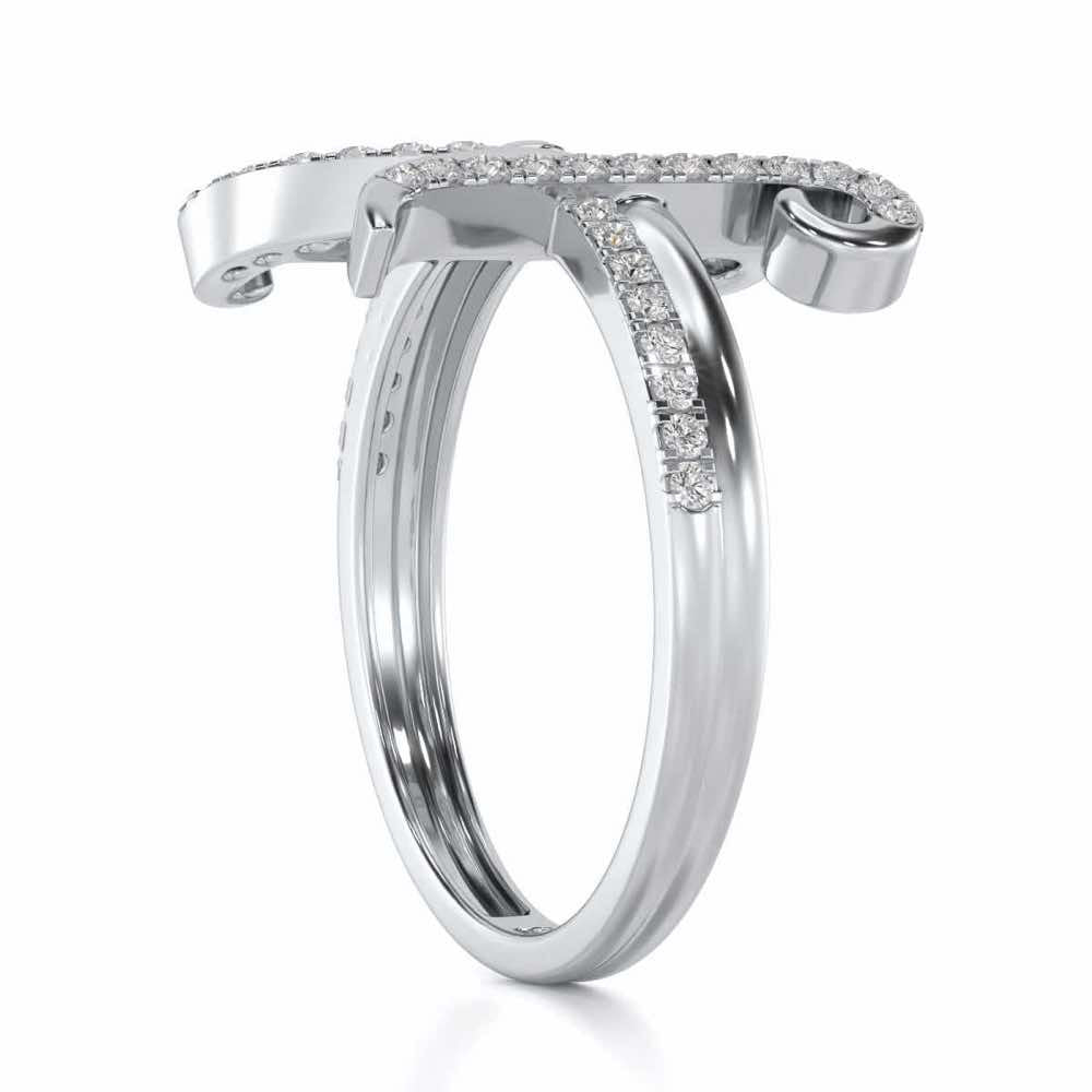 Special M Silver Ring - White Gold - Image 3