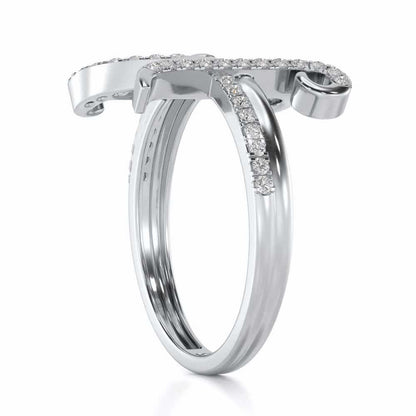 Special M Silver Ring - White Gold - Image 3