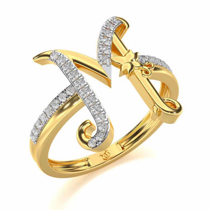 Special M Silver Ring - Yellow Gold - Image 1