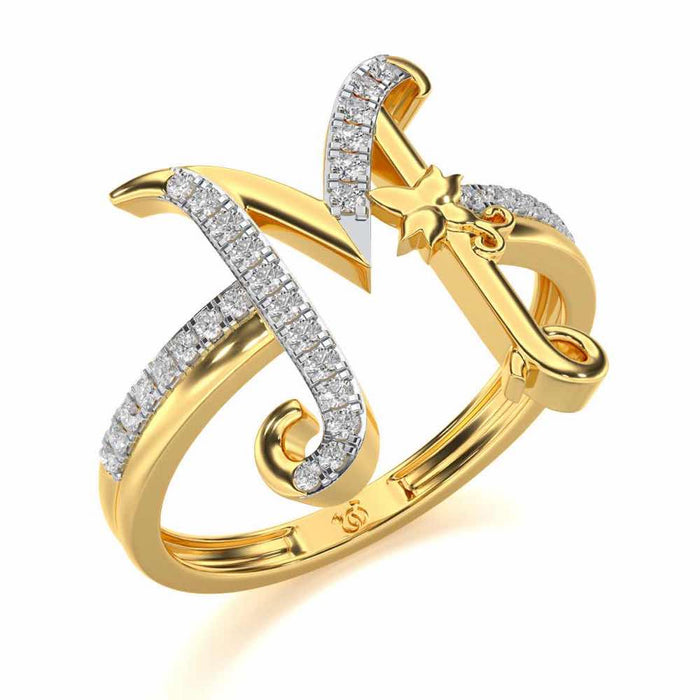 Special M Silver Ring - Yellow Gold - Image 1