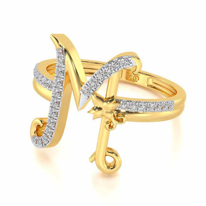 Special M Silver Ring - Yellow Gold - Image 2