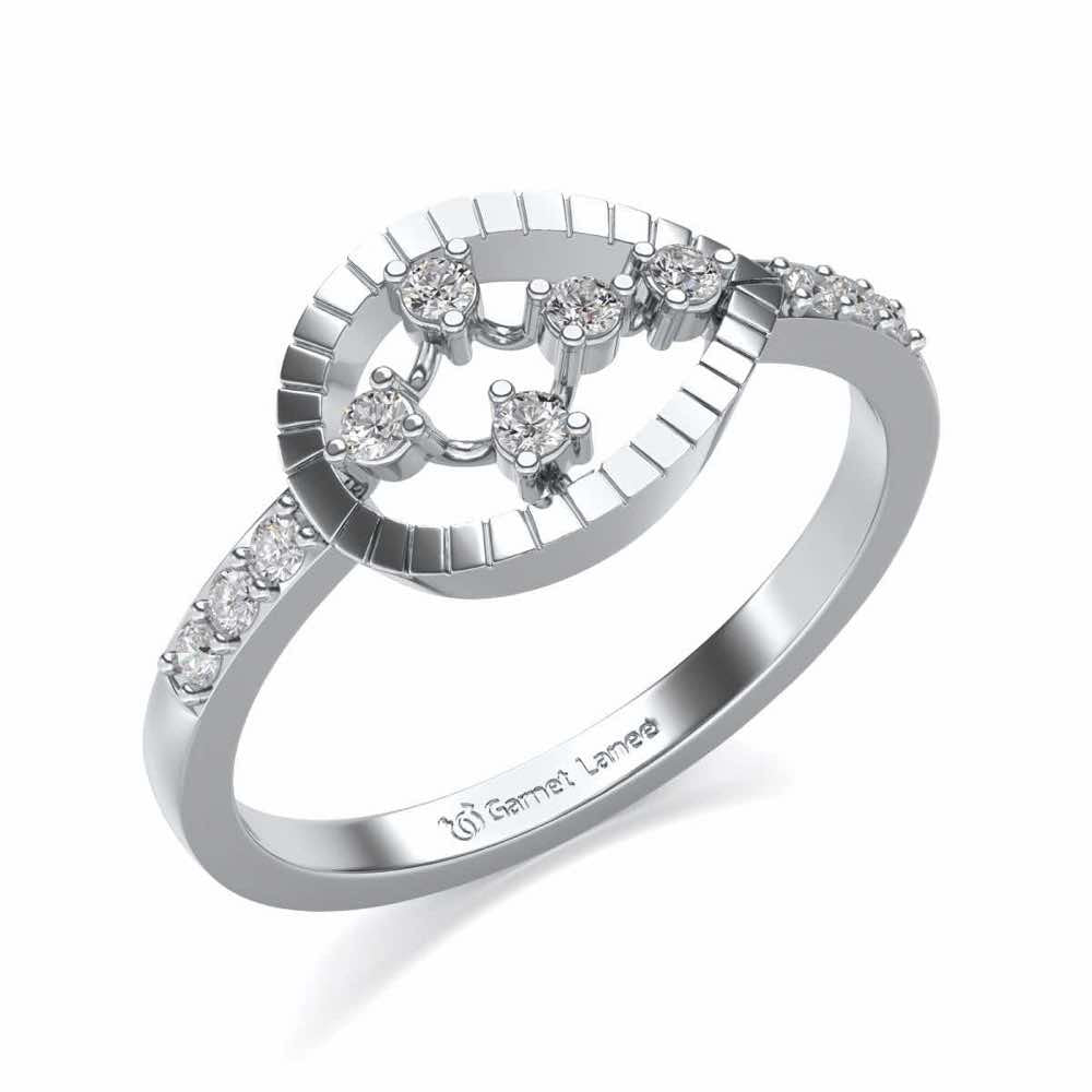 Spiked Up Silver Ring - White Gold - Image 1
