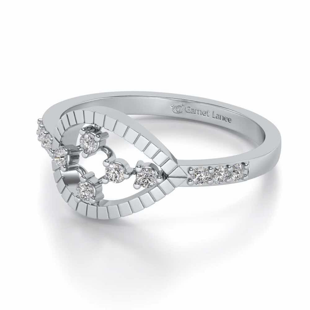 Spiked Up Silver Ring - White Gold - Image 2