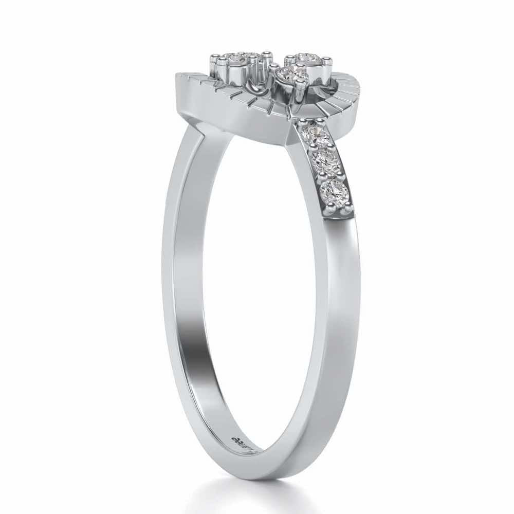 Spiked Up Silver Ring - White Gold - Image 3
