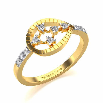 Spiked Up Silver Ring - Yellow Gold - Image 1