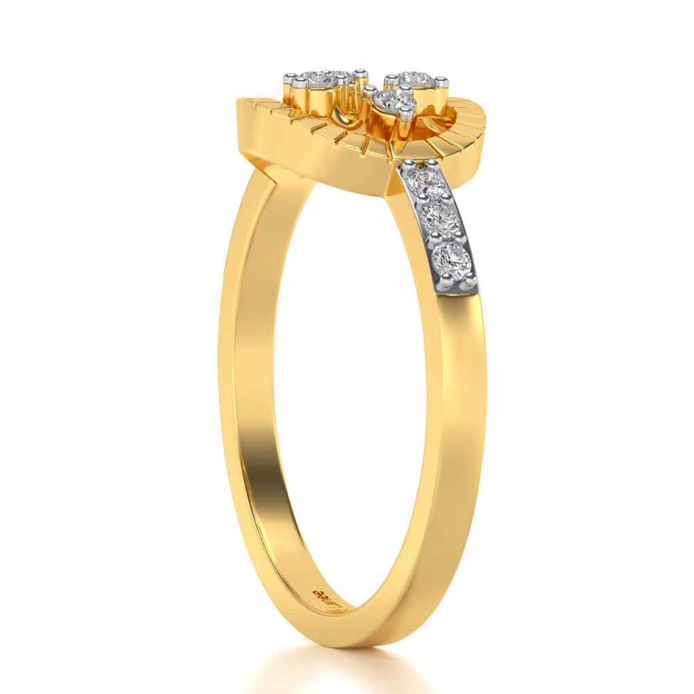 Spiked Up Silver Ring - Yellow Gold - Image 3