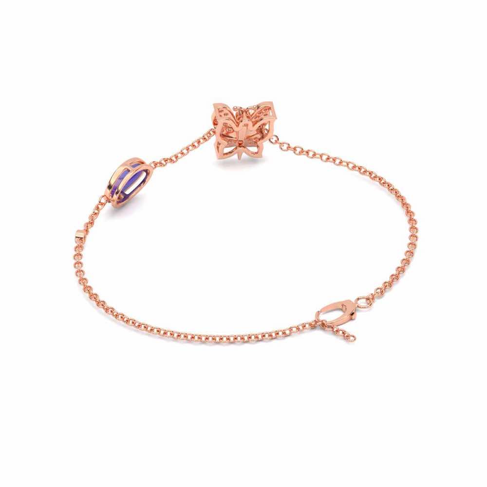 Spin Flora Silver Bracelet - Rose Gold - Image 4
