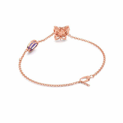 Spin Flora Silver Bracelet - Rose Gold - Image 4