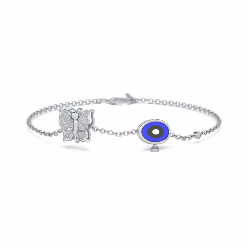 Spin Flora Silver Bracelet - White Gold - Image 1