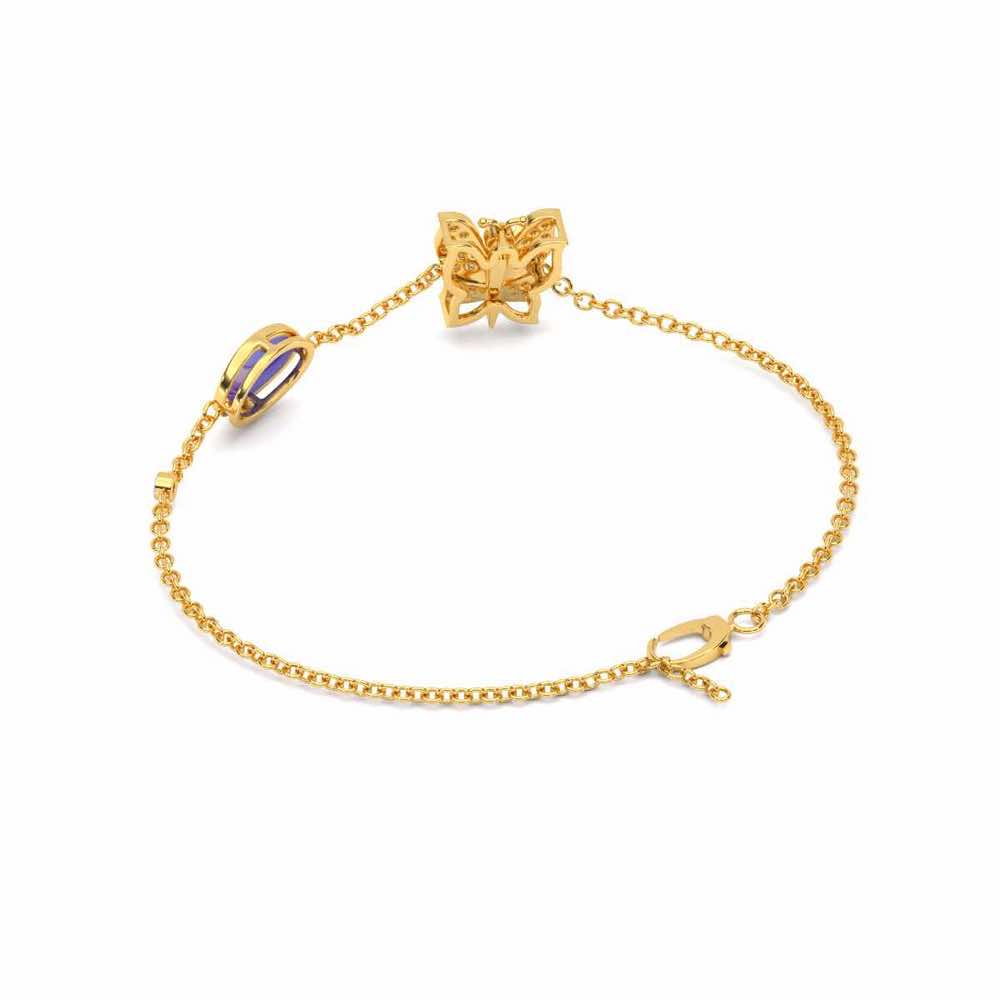 Spin Flora Silver Bracelet - Yellow Gold - Image 4