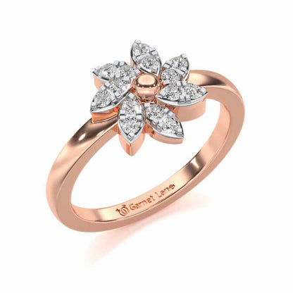 Spin Flora Silver Ring - Rose Gold - Image 1