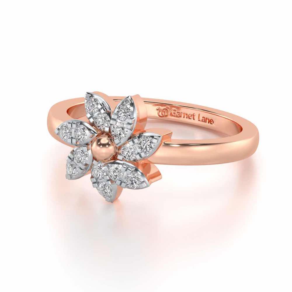 Spin Flora Silver Ring - Rose Gold - Image 2