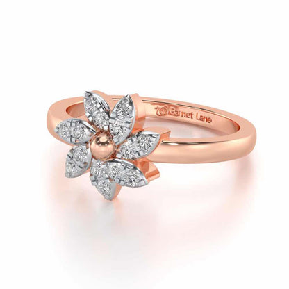 Spin Flora Silver Ring - Rose Gold - Image 2