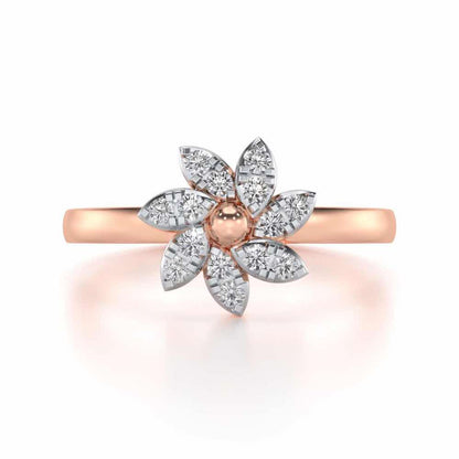 Spin Flora Silver Ring - Rose Gold - Image 4