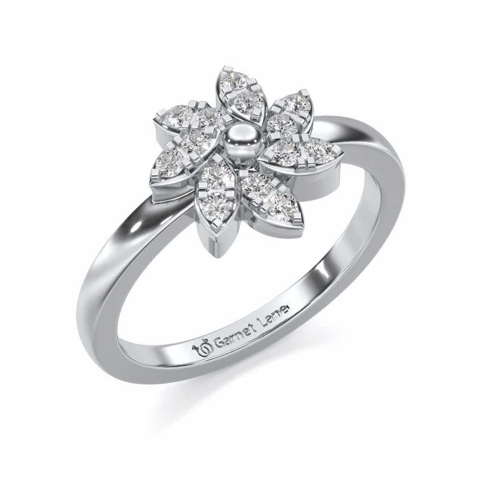 Spin Flora Silver Ring - White Gold - Image 1