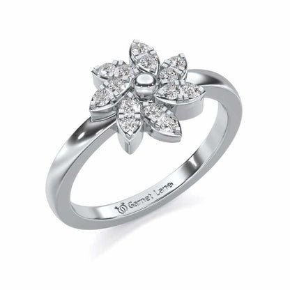Spin Flora Silver Ring - White Gold - Image 1