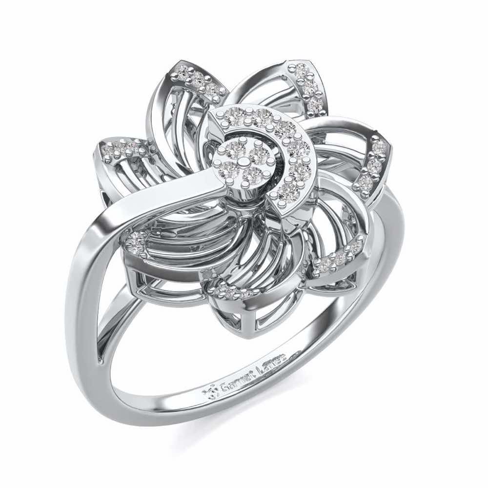 Spin Silver Ring - White Gold - Image 1