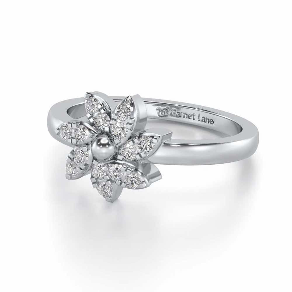 Spin Flora Silver Ring - White Gold - Image 2