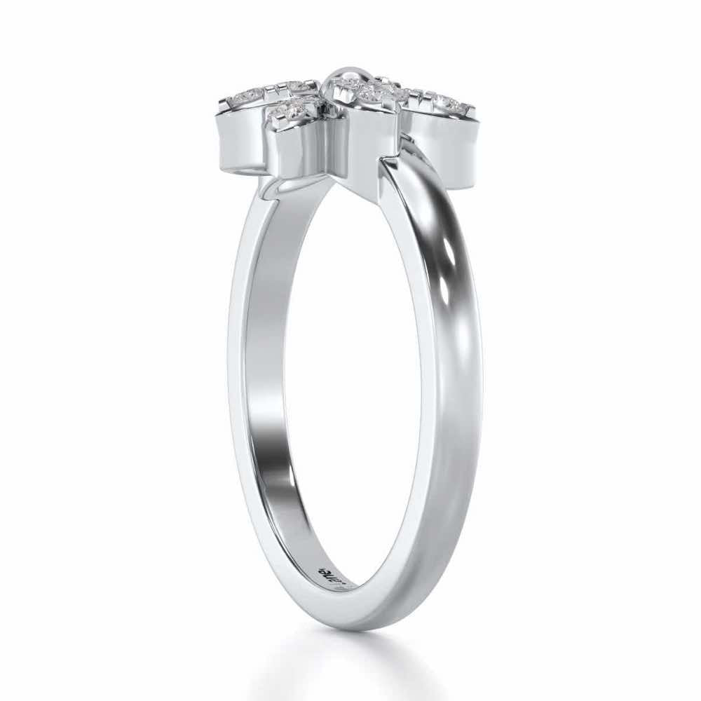 Spin Flora Silver Ring - White Gold - Image 3
