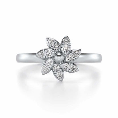 Spin Flora Silver Ring - White Gold - Image 4