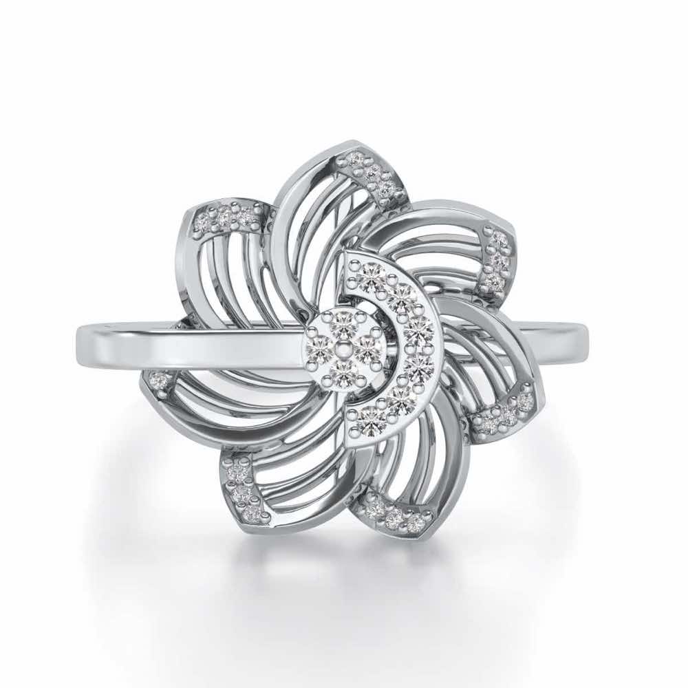 Spin Silver Ring - White Gold - Image 4