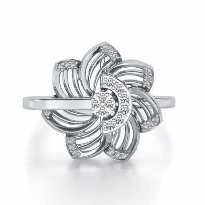 Spin Silver Ring - White Gold - Image 4