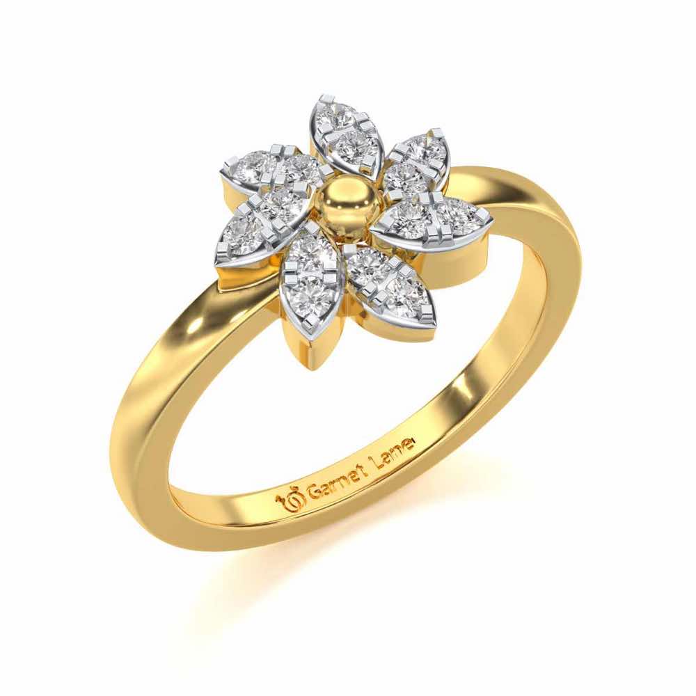 Spin Flora Silver Ring - Yellow Gold - Image 1