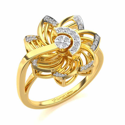 Spin Silver Ring - Yellow Gold - Image 1