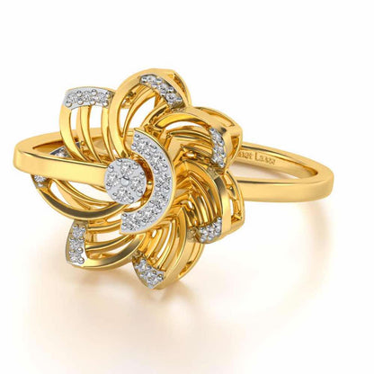 Spin Silver Ring - Yellow Gold - Image 2