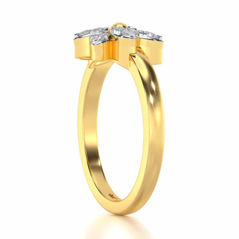 Spin Flora Silver Ring - Yellow Gold - Image 3