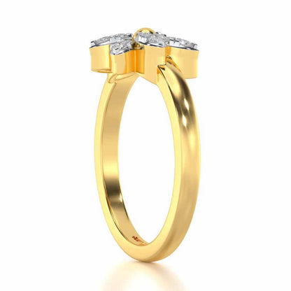 Spin Flora Silver Ring - Yellow Gold - Image 3