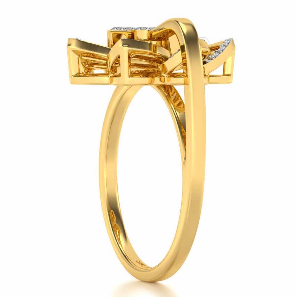 Spin Silver Ring - Yellow Gold - Image 3