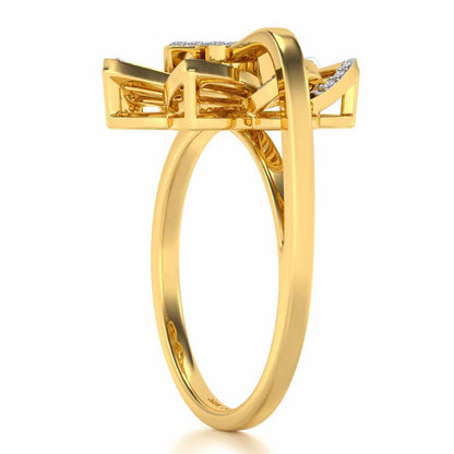 Spin Silver Ring - Yellow Gold - Image 3