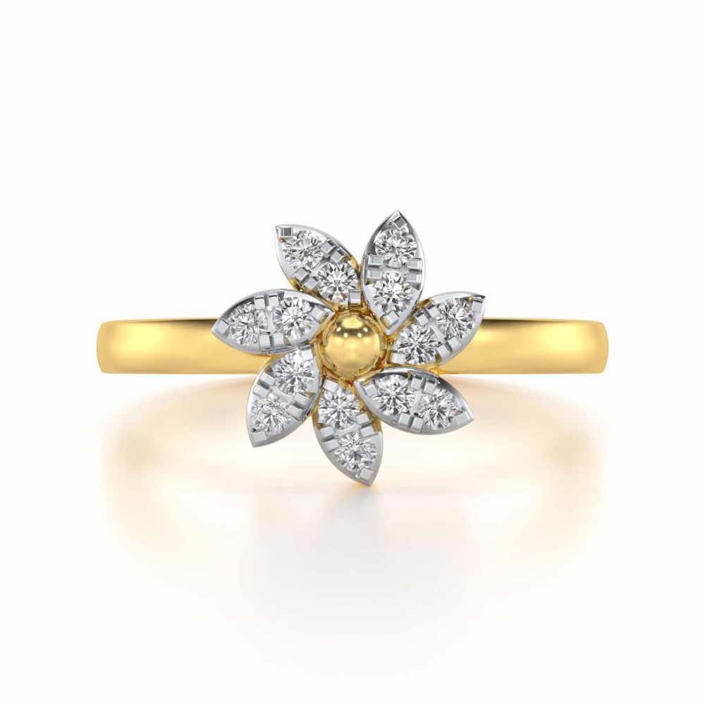 Spin Flora Silver Ring - Yellow Gold - Image 4