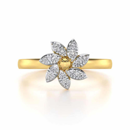 Spin Flora Silver Ring - Yellow Gold - Image 4