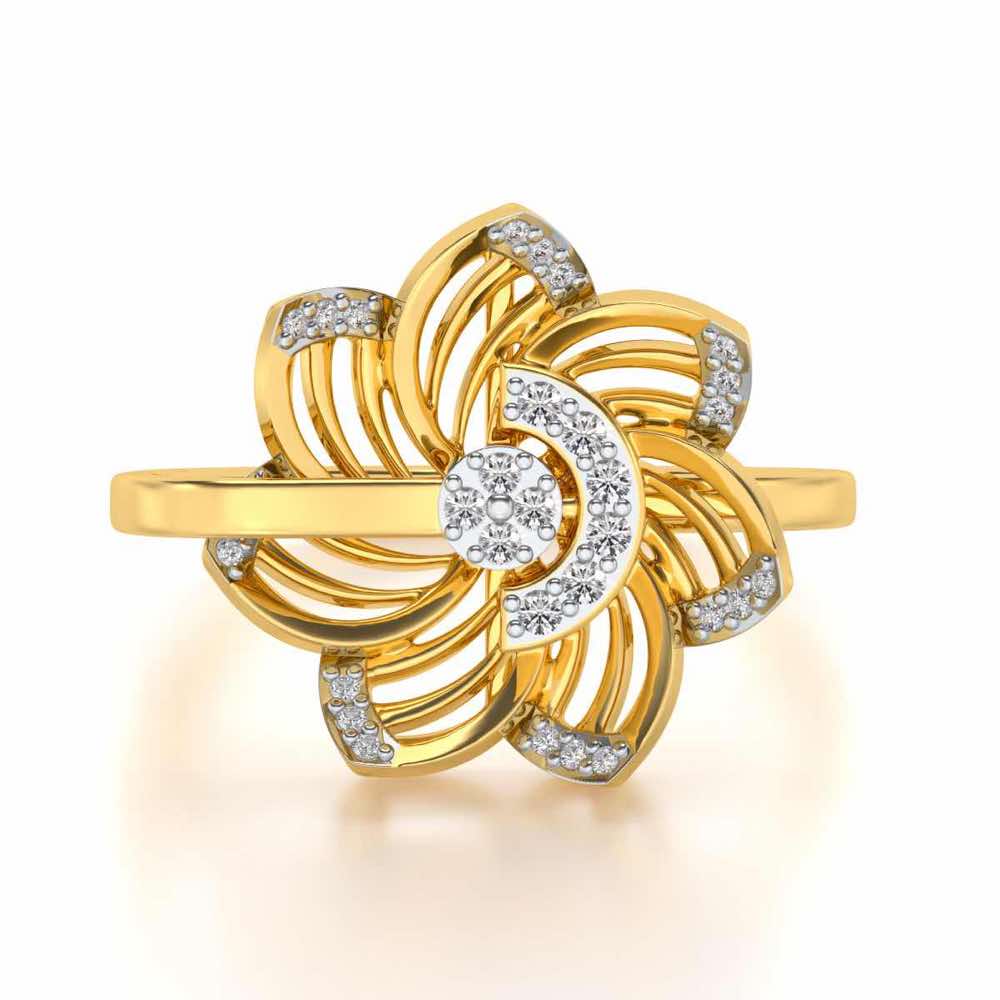 Spin Silver Ring - Yellow Gold - Image 4