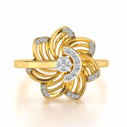 Spin Silver Ring - Yellow Gold - Image 4