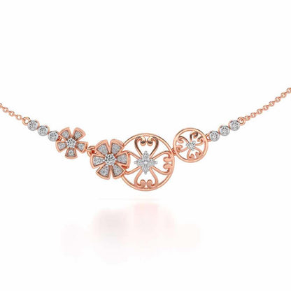 Spin Whirl Silver Necklace - Rose Gold - Image 1