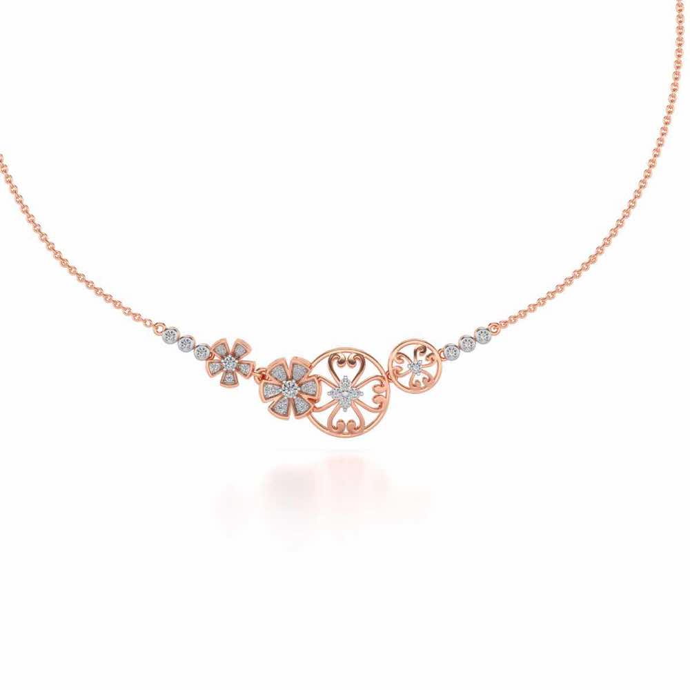 Spin Whirl Silver Necklace - Rose Gold - Image 2