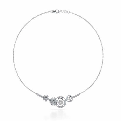 Spin Whirl Silver Necklace - White Gold - Image 3
