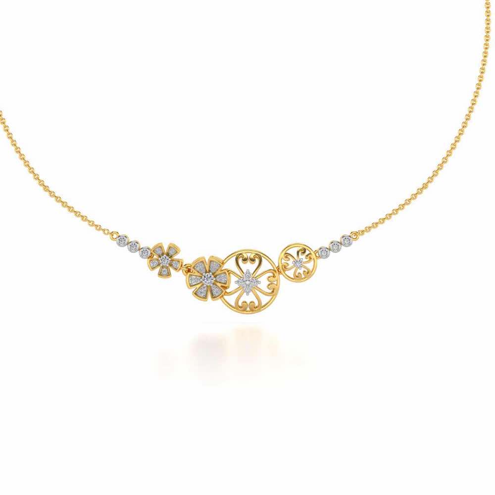 Spin Whirl Silver Necklace - Yellow Gold - Image 2
