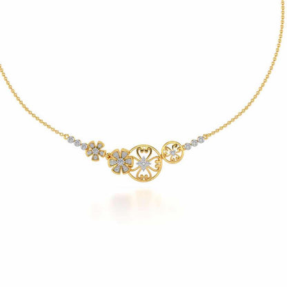 Spin Whirl Silver Necklace - Yellow Gold - Image 2