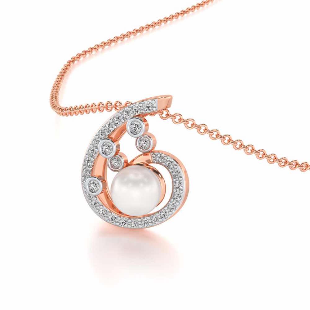 Spin-in Silver Pearl Pendant - Rose Gold - Image 1
