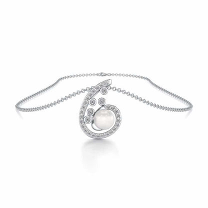 Spin-in Silver Pearl Pendant - White Gold - Image 3