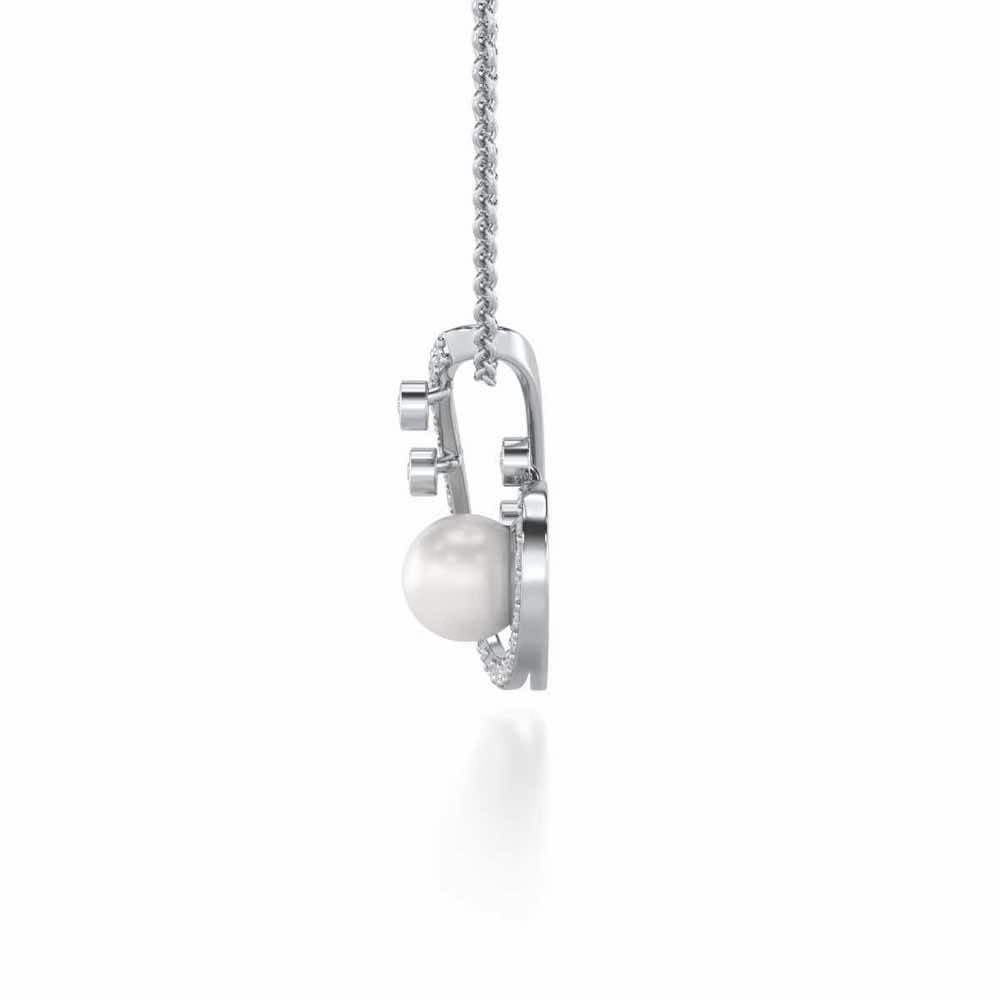 Spin-in Silver Pearl Pendant - White Gold - Image 4