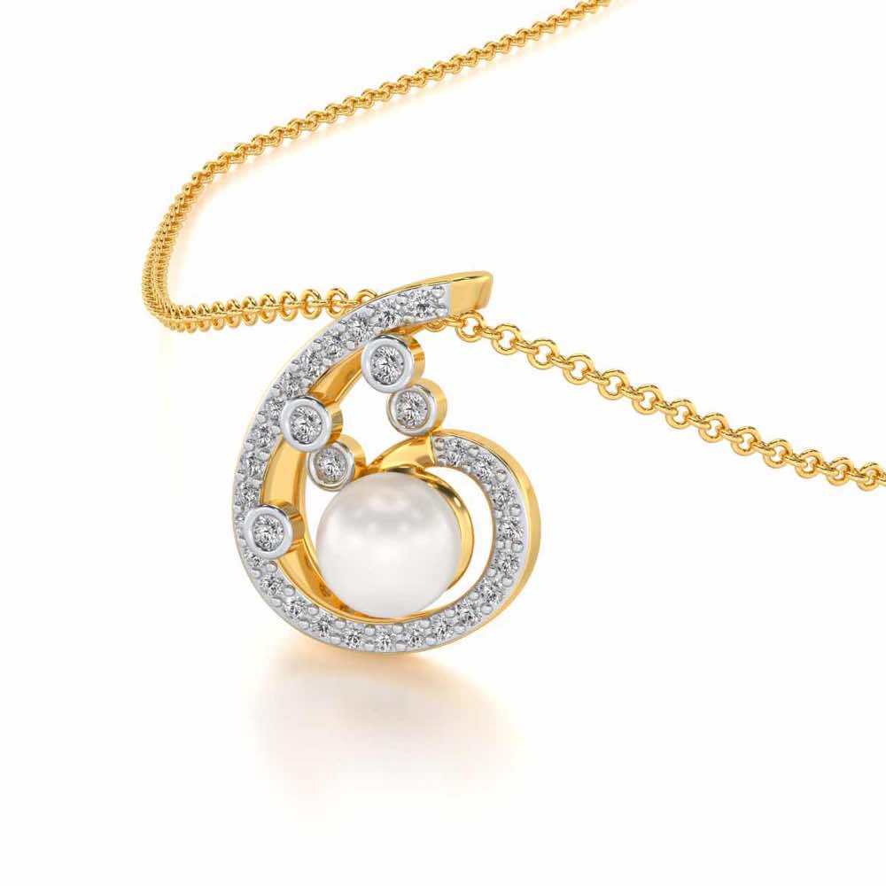 Spin-in Silver Pearl Pendant