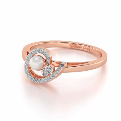 Spin-in Silver Pearl Ring - Rose Gold - Image 2