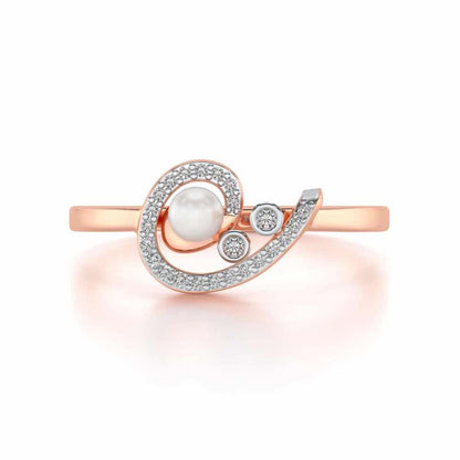 Spin-in Silver Pearl Ring - Rose Gold - Image 4