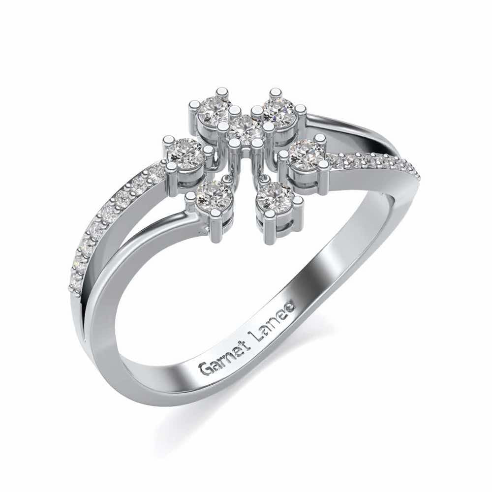 Spin the Shine Silver Ring - White Gold - Image 1
