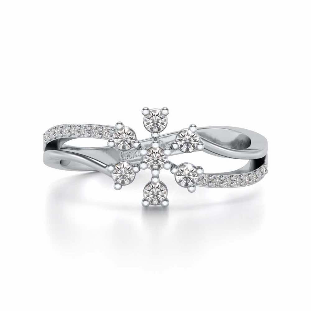 Spin the Shine Silver Ring - White Gold - Image 4